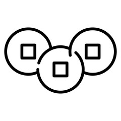 Chinese Coin Line Icon