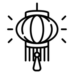 Chinese Lantern Line Icon