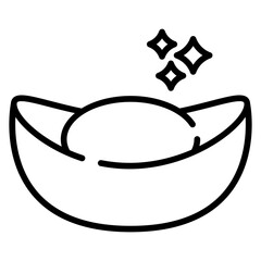 Chinese Ingot Line Icon