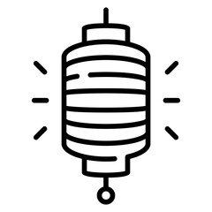 Chinese Lantern Line Icon