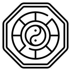 Pa Kua Mirror Line Icon