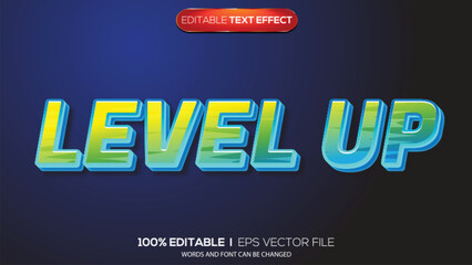 Obraz premium 3d text effect level up theme