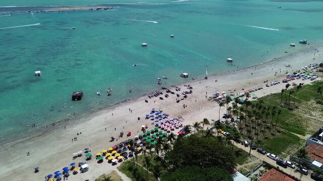 VER&Atilde;O EM CABEDELO EM AREIA VERMELHA 2026, MAR LINDA E BEM AZUL COM JET SKIR, BARCOS, LOTADO DE BARCOS E O MAR MUITO AZUL LINDO DE SE VER (Summer in Cabedelo, Areia Vermelha 2026, beautiful and very b)