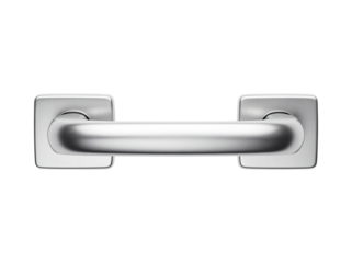 Close-up of silver doorknob against an isolated background.