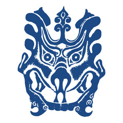 Chinese Blue and White Porcelain Pattern, Traditional Vector Design