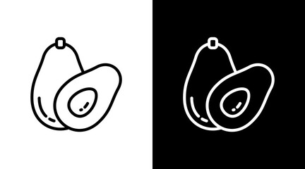 Avocado With Icon Set Design