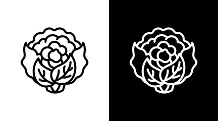 Cauliflower With Icon Set Design