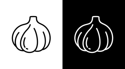 Garlic With Icon Set Design
