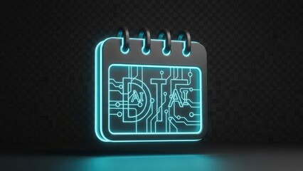 Calendar with a blue background and the word data on it