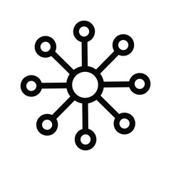 Network connection symbol with multiple nodes