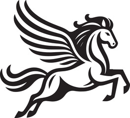 Fototapeta premium Horse with wings. Vector illustration isolated on a white background