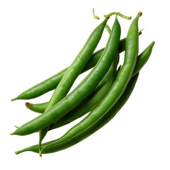 3d illustration of fresh green beans isolated on transparent background