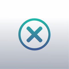 Obraz premium Modern delete icon in gradient blue circle