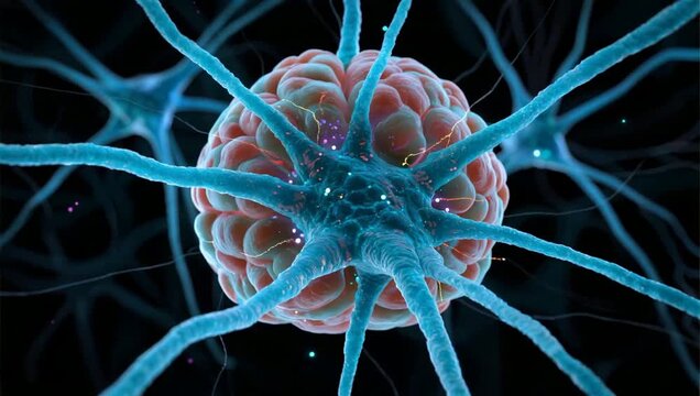 Neuron cell structure with axons and dendrites
