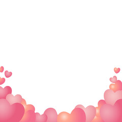 ハートを散りばめたバナーデザイン。バレンタイン。300&times;300サイズ対応