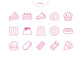 洋菓子　アイコン ピクトグラム　ベクター イラスト　セット