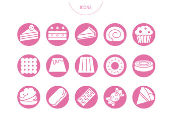 洋菓子　アイコン ピクトグラム　ベクター イラスト　セット