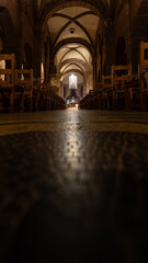 Christmas time and decorations in churchf S&eacute;lestat in Alsace, France on December 20th 2025