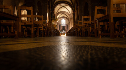Christmas time and decorations in churchf S&eacute;lestat in Alsace, France on December 20th 2025