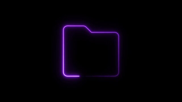 Computer Folder with Colorful Paper Files and Documents file management concept. Open file folders icon on black background.