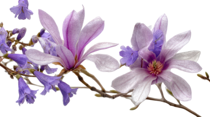Magnolia Magnolia grandiflora and hybrids Jacaranda Jacaranda mimosifolia on transparent background