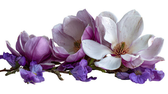 Magnolia Magnolia grandiflora and hybrids Jacaranda Jacaranda mimosifolia on transparent background
