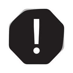 Warning sign with exclamation mark on black background