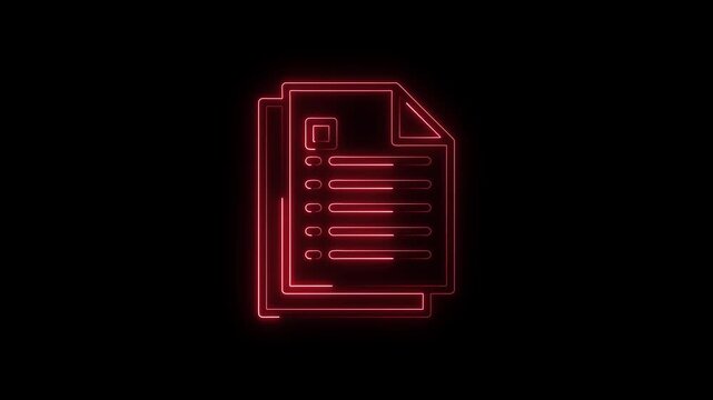 Smart contract icon with document and code lines. Online digital document management, technology, checklist, contract, working, business, on a black background.