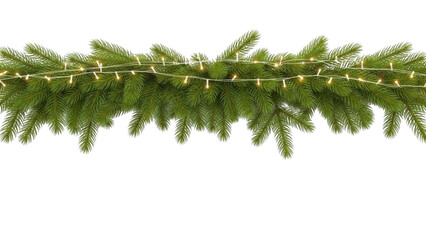 Festive Pine Garland With Warm White Christmas Lights