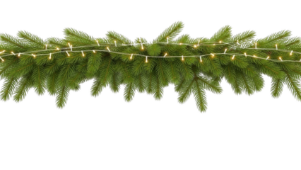Festive Pine Garland With Warm White Christmas Lights