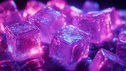 Iridescent ice: A dazzling display of translucent forms under ultraviolet illumination