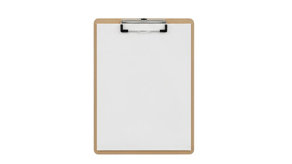 Blank Clipboard With White Paper Isolated On Black