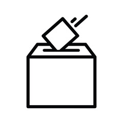 Ballot box icon with voting paper being inserted