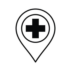 Obraz premium Medical location pin icon simple