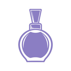 Obraz premium Elegant purple perfume bottle vector icon illustration.