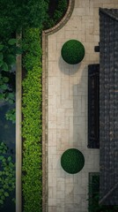 Traditional japanese garden pathway