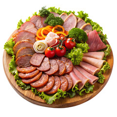 Meat Platter Isolated on White Background