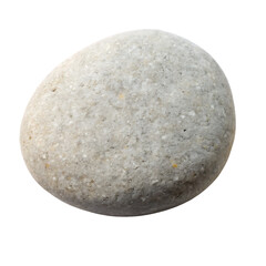Smooth Gray Pebble Isolated on White Background