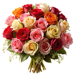 Rose Bouquet Isolated on White Background