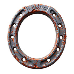 Obraz premium Rusty metal circle abstract art urban setting digital illustration grunge environment close-up view industrial concept