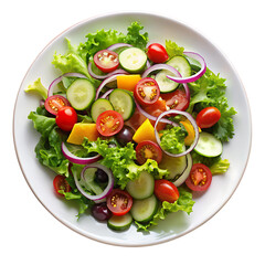 Salad Plate Isolated on White Background