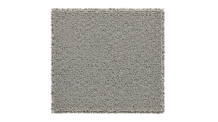 Top view of a textured wool carpet sample for interior selection isolated on white background