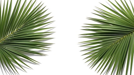 Fototapeta premium Green Palm Leaves Isolated on White Background