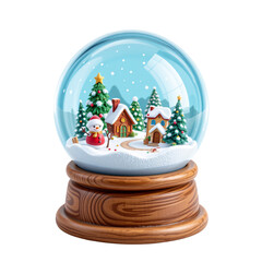 Winter wonderland snow globe featuring charming village scene holiday decor indoor setting festive atmosphere