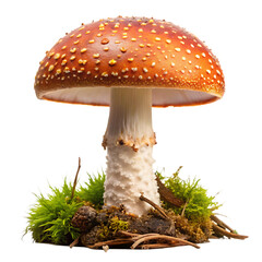 Wild Mushroom Isolated on White Background