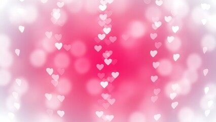 Soft pink and white heart bokeh background