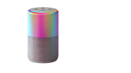 AI voice assistant device for smart home automation digital interaction technology personal assistant gadget isolated on white background