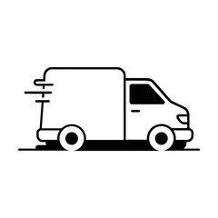Fast Delivery Truck Icon Representing Speed and Logistics.