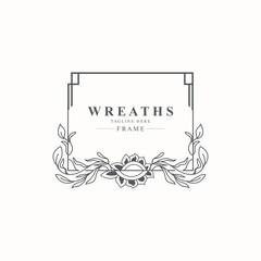 Wreaths Flower logo design botanical. Boutique, Spa, and wedding