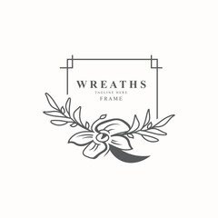 Wreaths Flower logo design botanical. Boutique, Spa, and wedding
